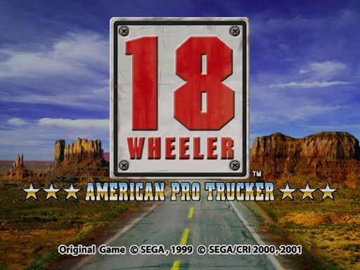 18 Wheeler American Pro Trucker title screen for Sega Dreamcast
